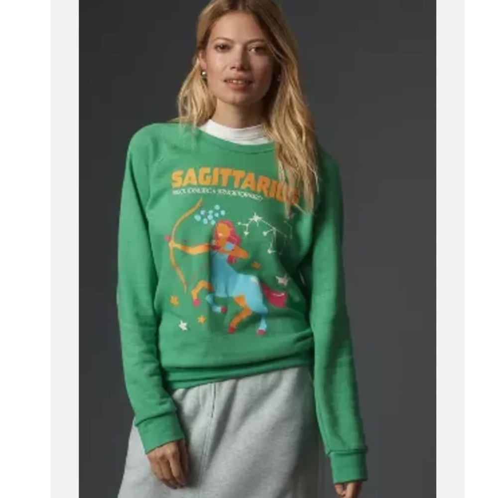 Midnight Rider Green Sagittarius Graphic Sweatshirt